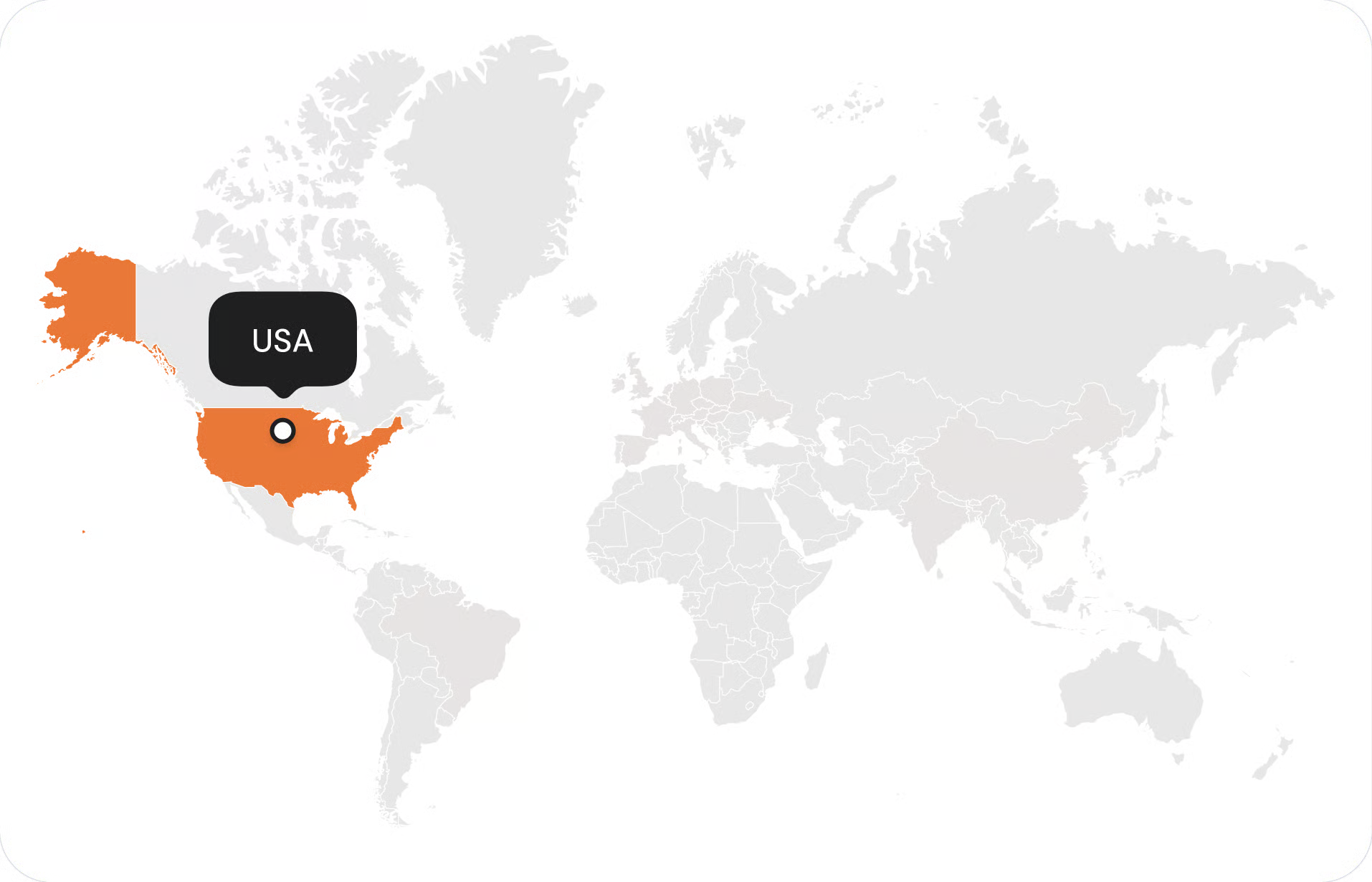 World map highlighting the United States